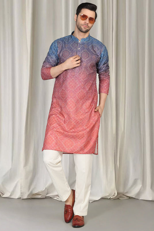 Bandhini Bahaar Embroidered Kurta Set With Back Elastic Pants