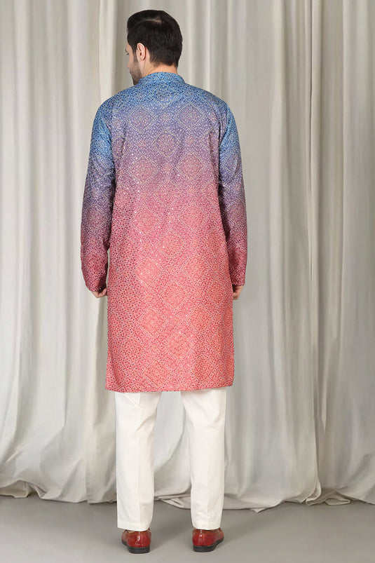 Bandhini Bahaar Embroidered Kurta Set With Back Elastic Pants