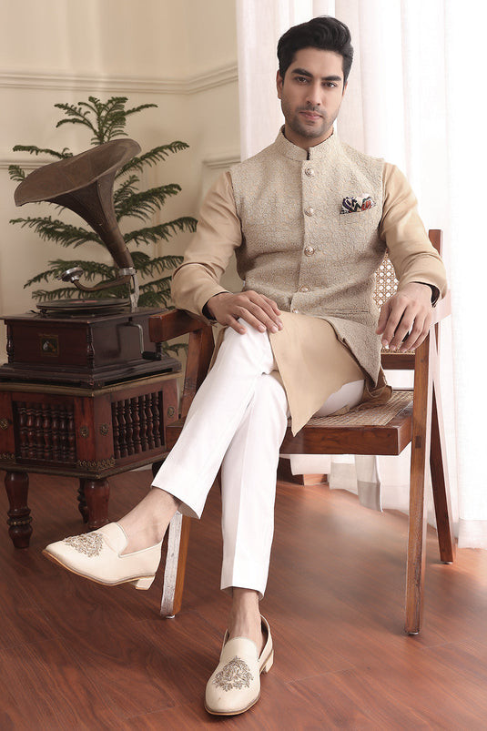 Beige Gold Kurta Set
