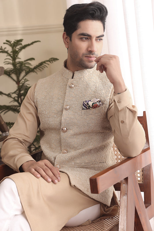 Beige Gold Kurta Set