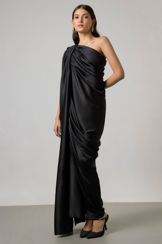 Black Satin Gown