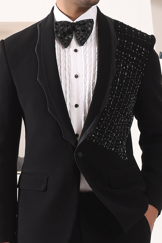 Black Tuxedo with Cutdaana Details