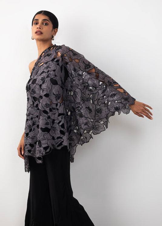 Cutwork One shoulder Coord