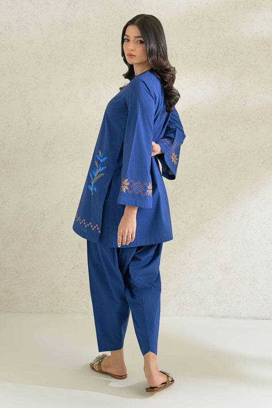 Blue Embroidered Co-Ord Sets