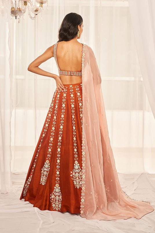 Burnt Orange Lehenga Set