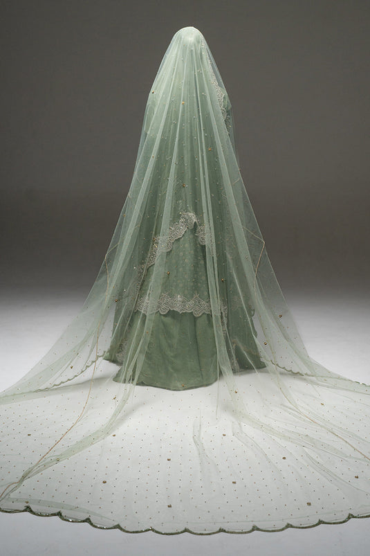 Celadon Green Angrakha Lehenga Set