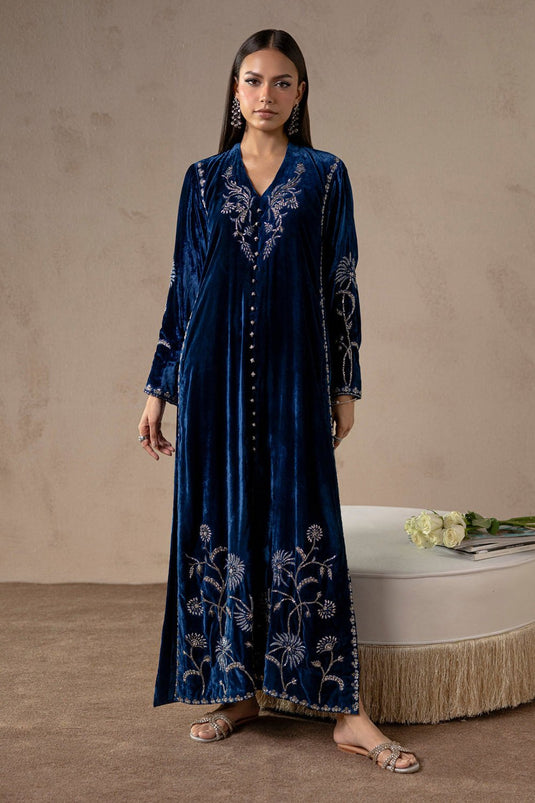 Celestial Blue Velvet Suit Set