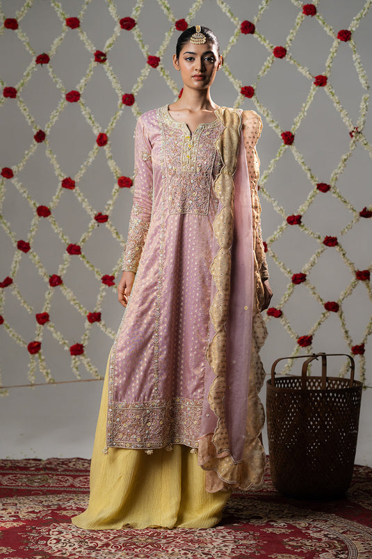 Chalk Pink Booti Tissue Palazzo Set