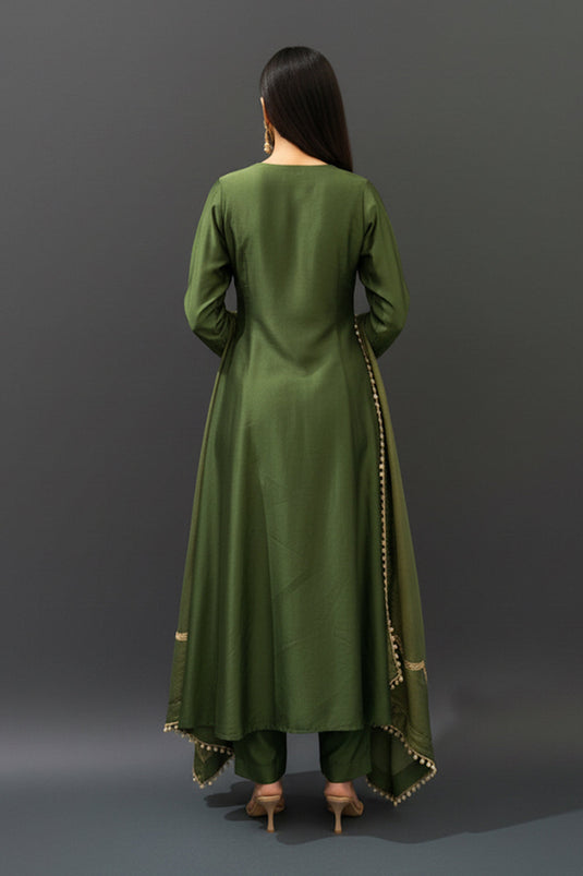 Chanderi Kurta and Pants with Tissue Dupatta