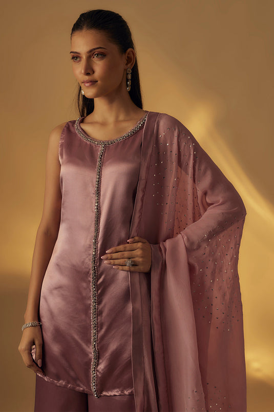 Dusty Pink Short Kurta Set