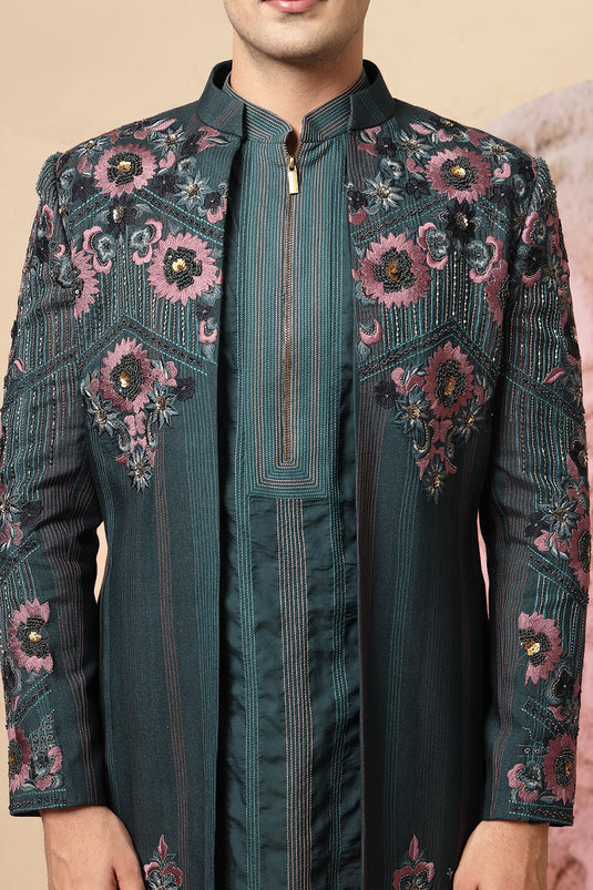 Elegant Blue Sherwani Set