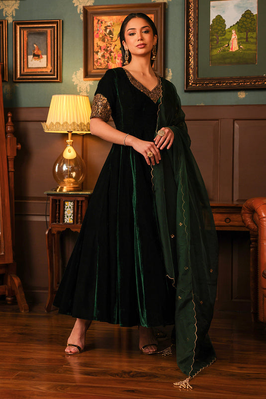 Emerald Anarkali Set