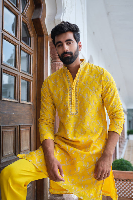 Festive Marigold Kurta Set
