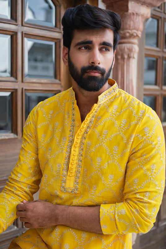 Festive Marigold Kurta Set