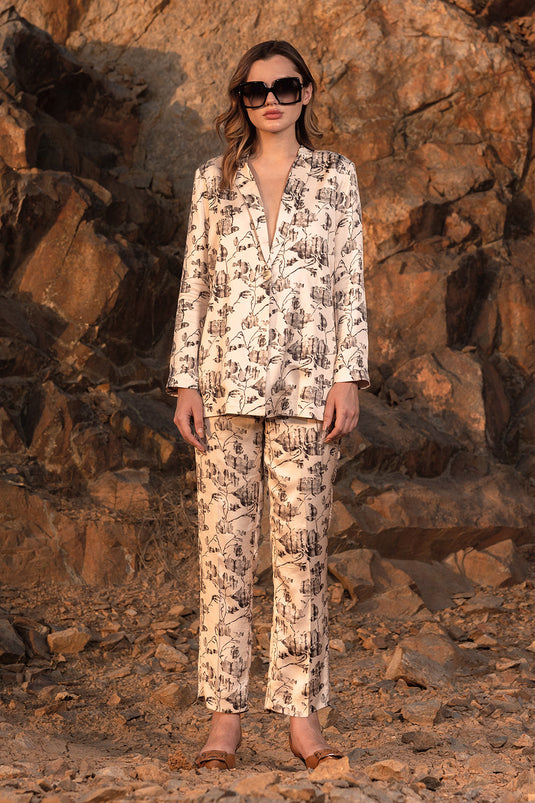 Floral Reverie Long Blazer And Trouser Co-Ord
