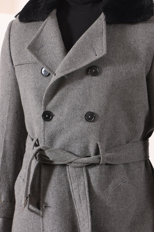 Grey overcoat with Furr Collar