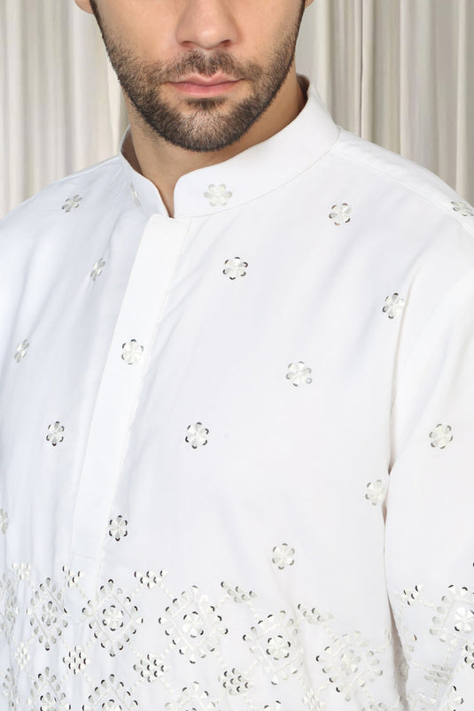 Harsh Mirror Embroidered Kurta With Back Elastic Pants