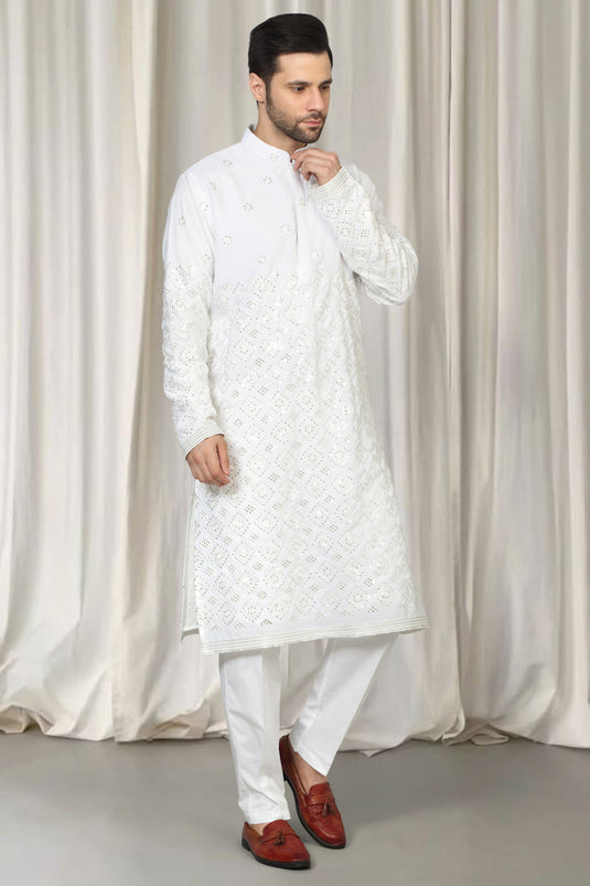 Harsh Mirror Embroidered Kurta With Back Elastic Pants