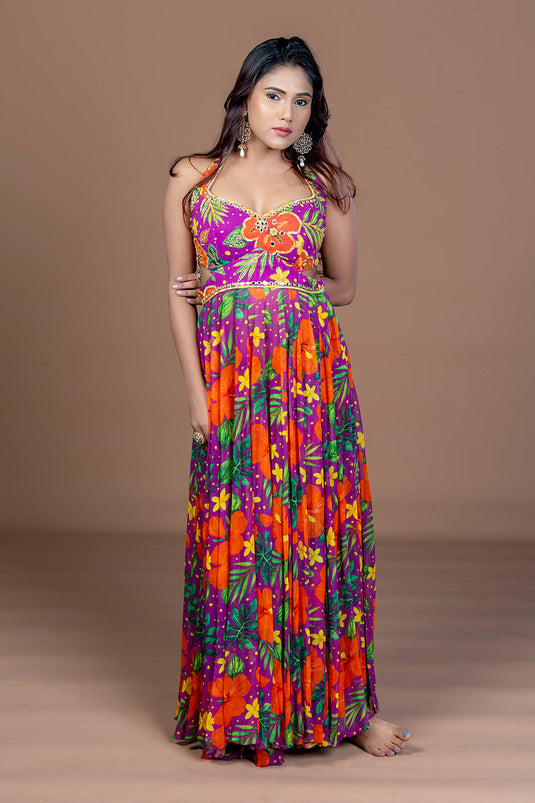 Hibiscus Mirage Anarkali