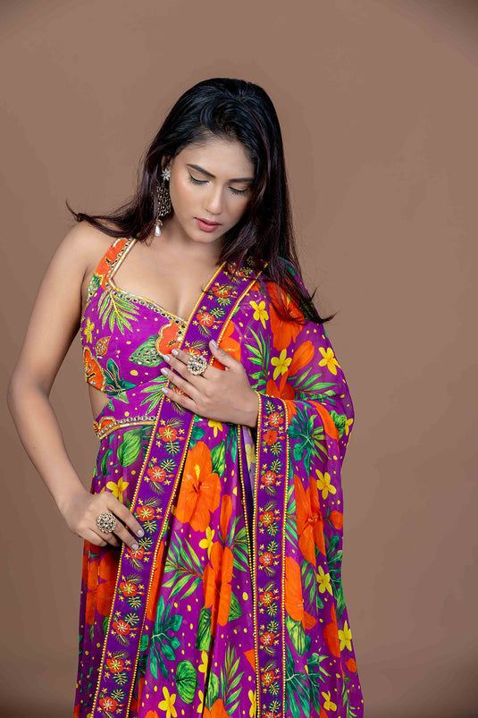Hibiscus Mirage Anarkali