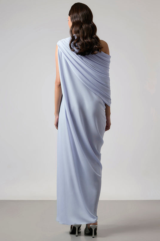 Ice Blue Double Georgette Gown