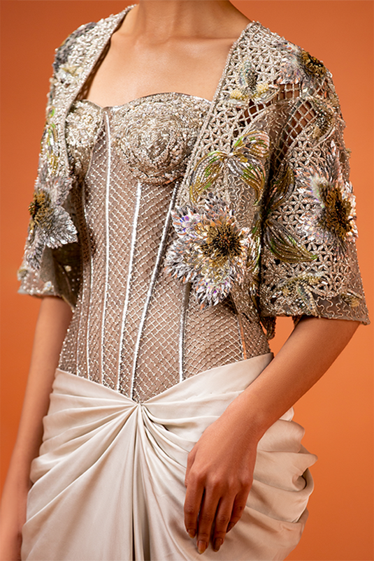 Icicle Corset Dress and Cropped Jacket