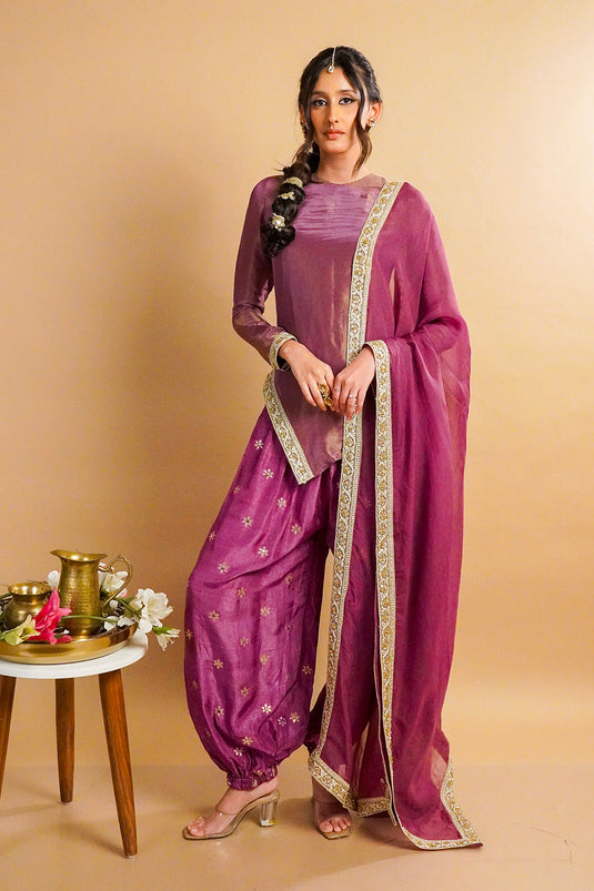 Iris Tissue Kurta with Balloon Pants Set