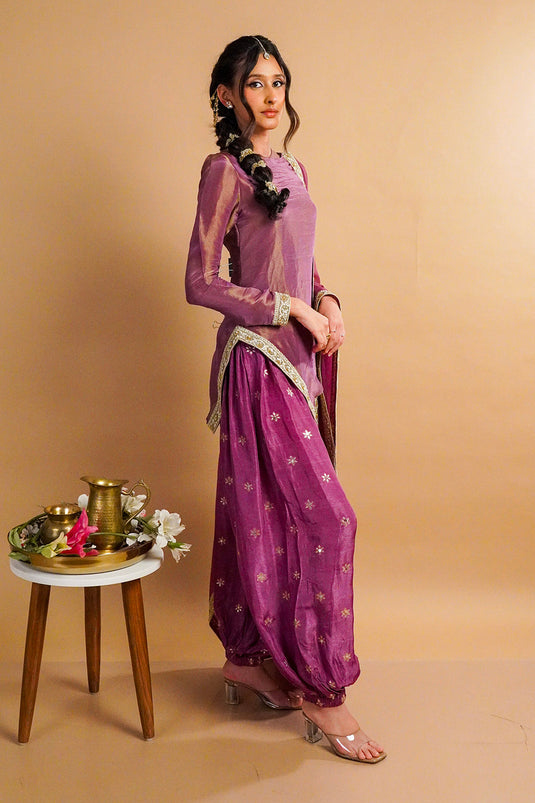 Iris Tissue Kurta with Balloon Pants Set