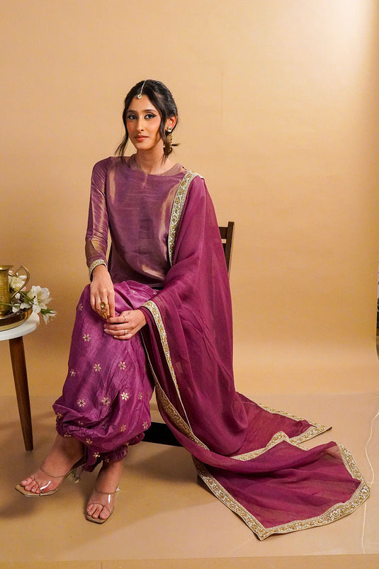 Iris Tissue Kurta with Balloon Pants Set