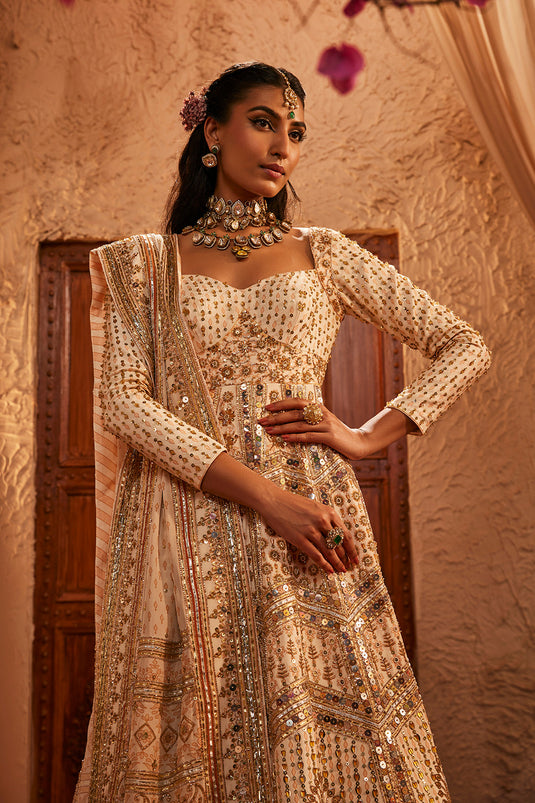 Ivory Anarkali Set