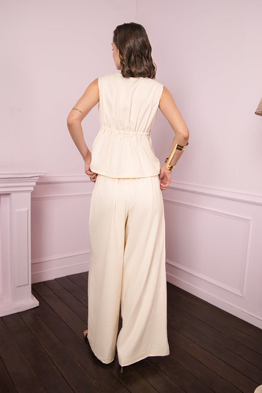 Ivory Bloom Embroidered Pant Set