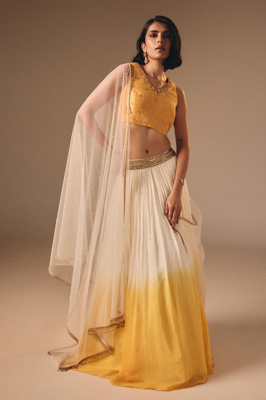 Ivory & Yellow Lehenga Set