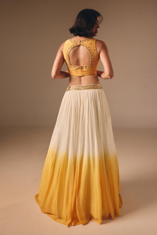 Ivory & Yellow Lehenga Set