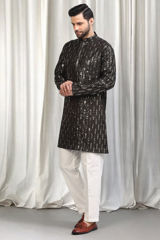 Jhilmil Embroidered Kurta With Back Elastic Pants