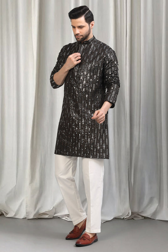 Jhilmil Embroidered Kurta With Back Elastic Pants