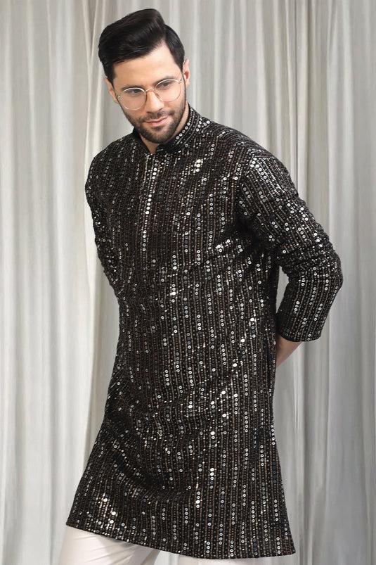 Jhilmil Embroidered Kurta With Back Elastic Pants