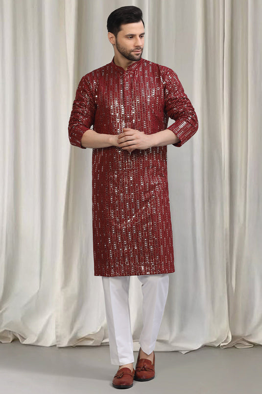 Jhilmil Embroidered Kurta With Back Elastic Pants