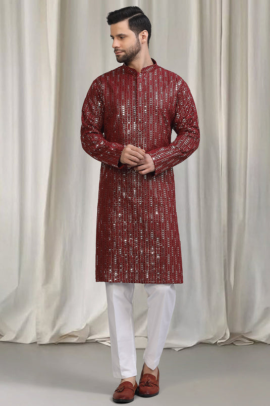 Jhilmil Embroidered Kurta With Back Elastic Pants