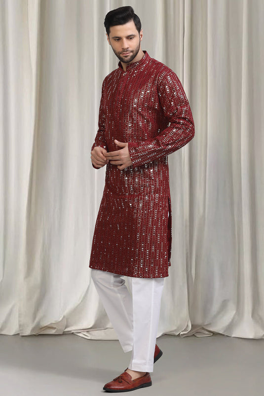 Jhilmil Embroidered Kurta With Back Elastic Pants