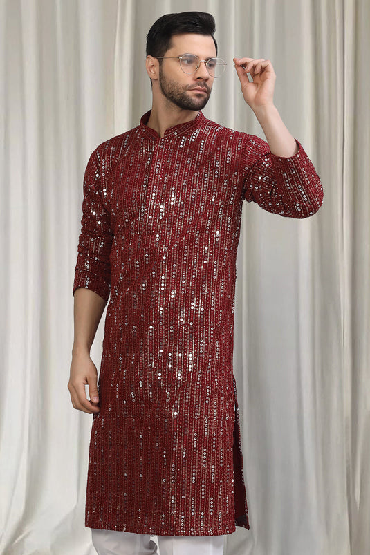 Jhilmil Embroidered Kurta With Back Elastic Pants