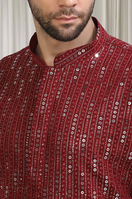 Jhilmil Embroidered Kurta With Back Elastic Pants