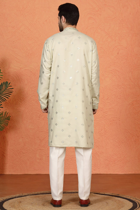 Krish Mirror Embroidered Kurta with Back Elastic Pants