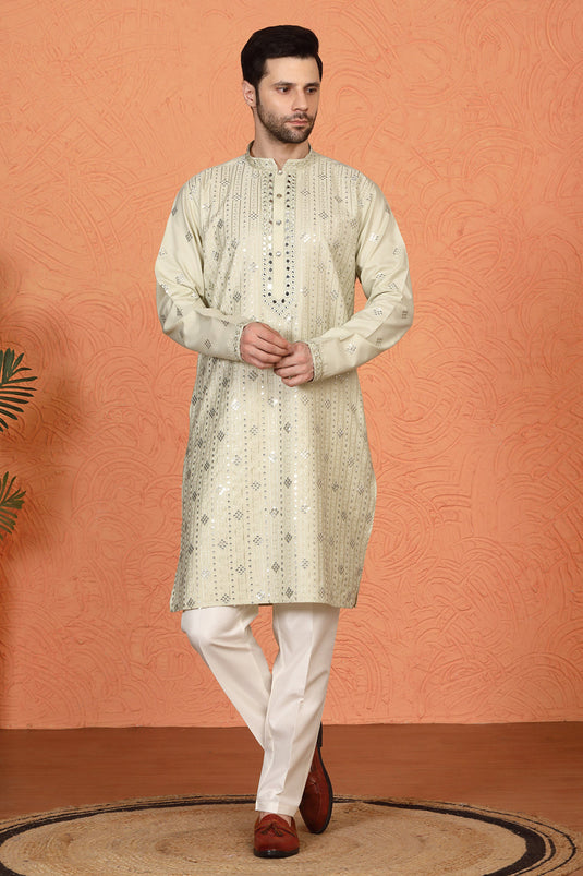 Krish Mirror Embroidered Kurta with Back Elastic Pants