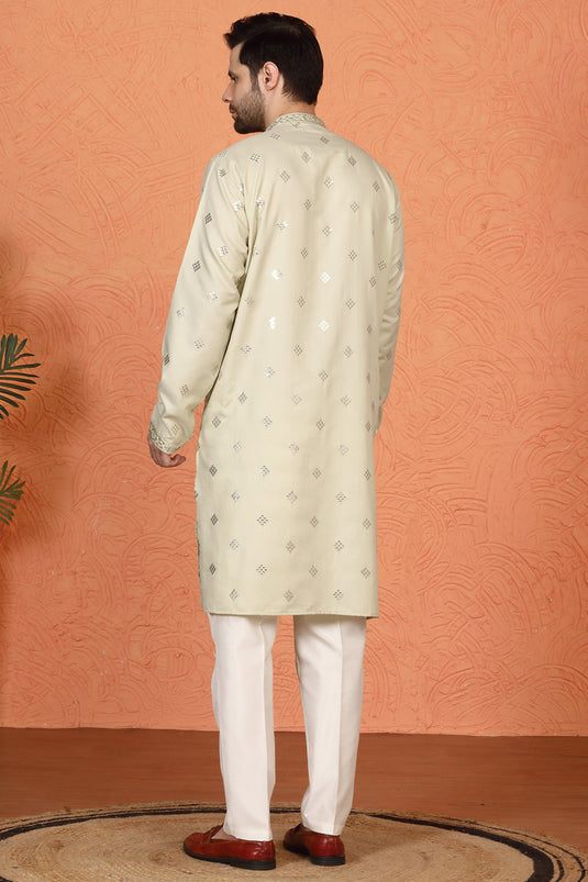 Krish Mirror Embroidered Kurta with Back Elastic Pants
