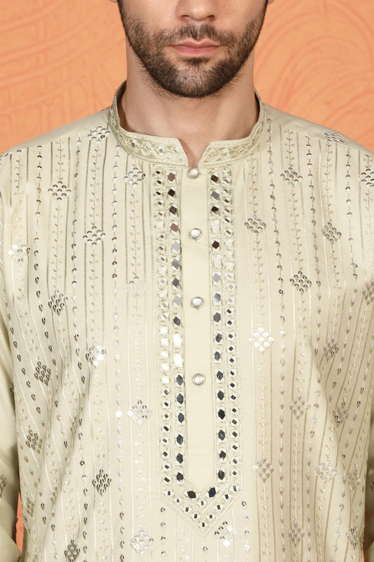 Krish Mirror Embroidered Kurta with Back Elastic Pants