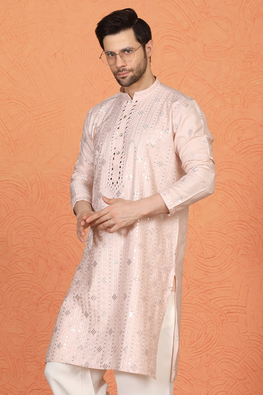 Krish Mirror Embroidered Kurta with Loose Fit Parallel Pants