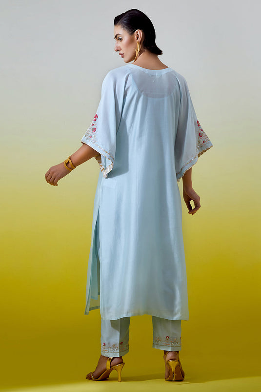 Light Blue Kaftan styke kurta with pant