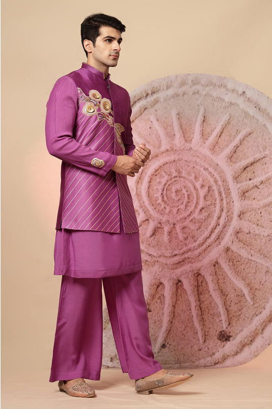 Magenta Kurta Pajama Set