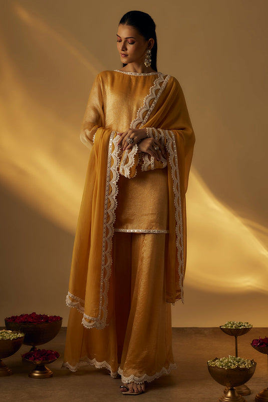 Mango Yellow Short Kurta Set