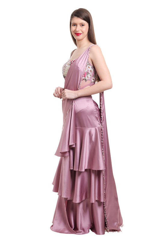 Mauve Drape Saree
